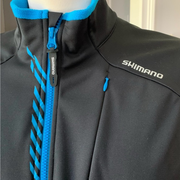 Shimano Cycling Jacket Black and Blue Fall Wunter Biking Warm Men's - Picture 3 of 5